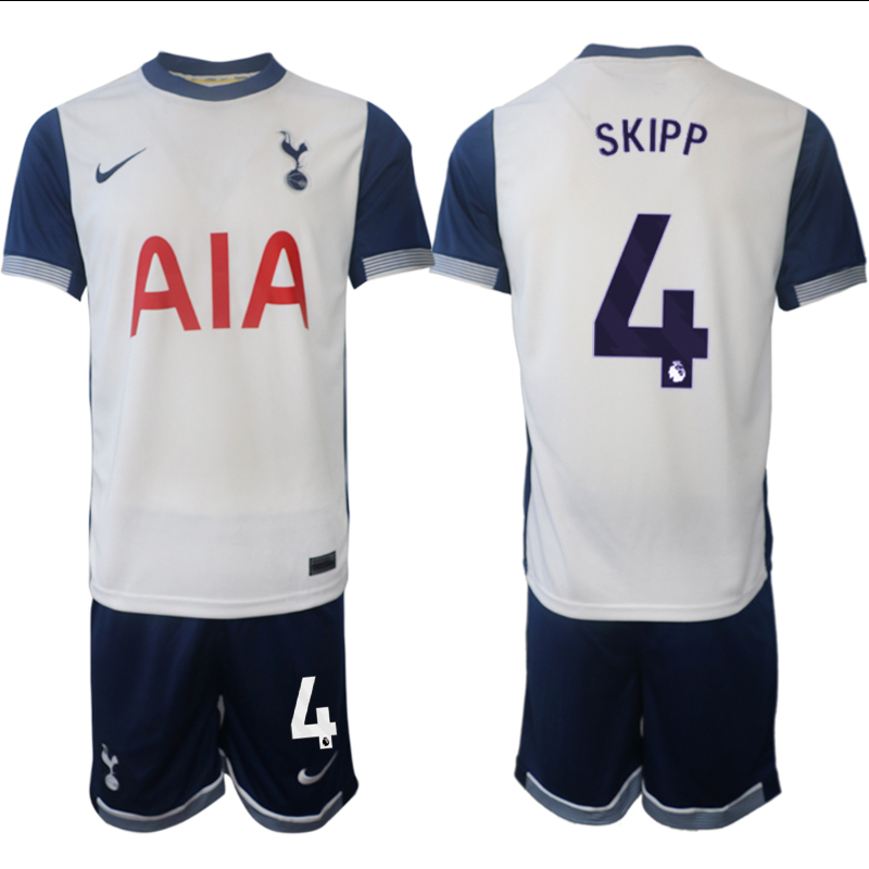 Men 2024-2025 Club Tottenham home White #4 Soccer Jersey